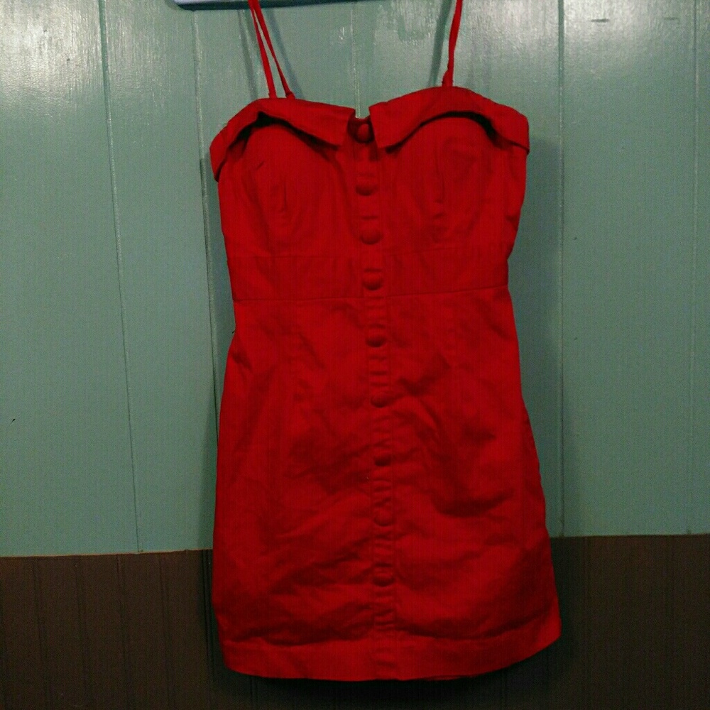 Little red button accent dress