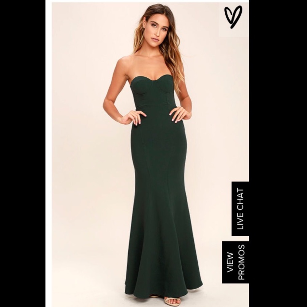 Lulu's - For Infinity Forest Green Mermaid Maxi