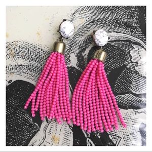 Acid Wash Tassle Drop Earrings