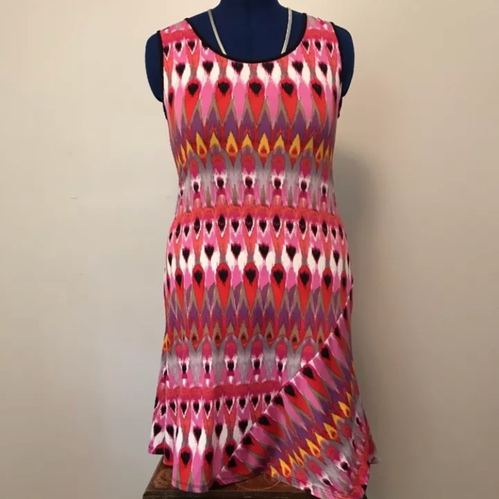 Ikat Geometric Patterned Day Dress