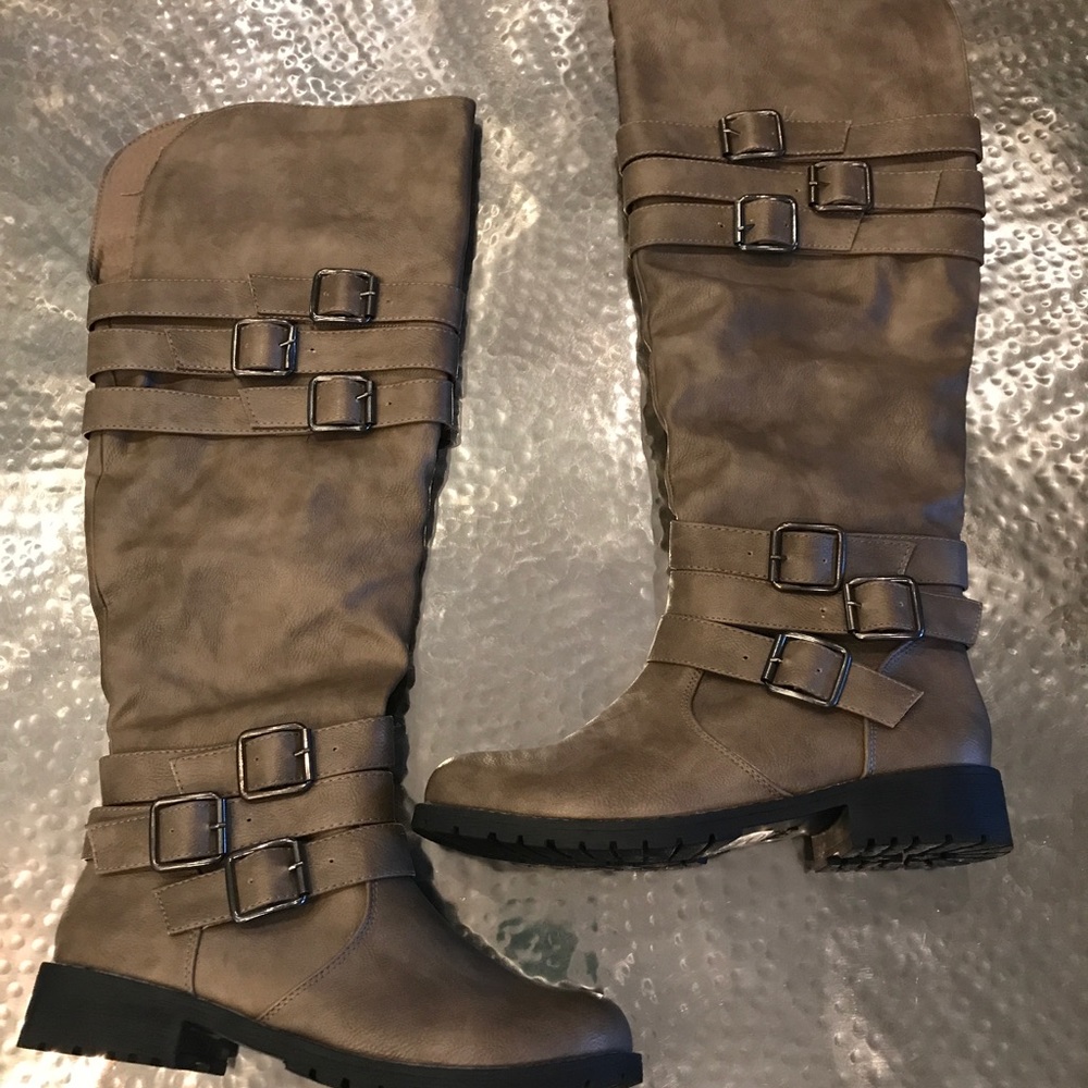 Taupe Knee High Boots