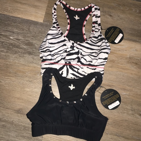 Set of 2 Designer Bodyrock Racerback Sports Bras - Picture 2 of 7