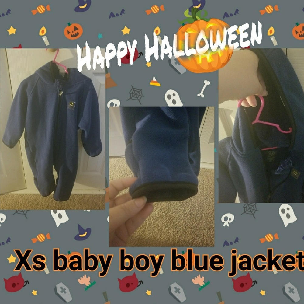 **sold**Baby boy navy blue hoodie onsie Jacket