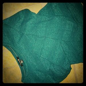 Turquoise and blue striped sweater