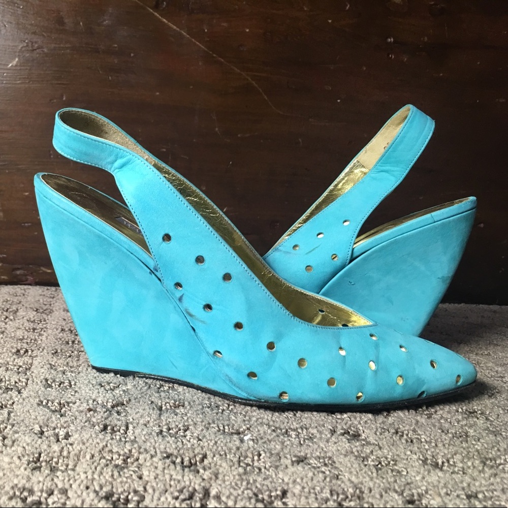 Walter Steiger slingback Wedges teal