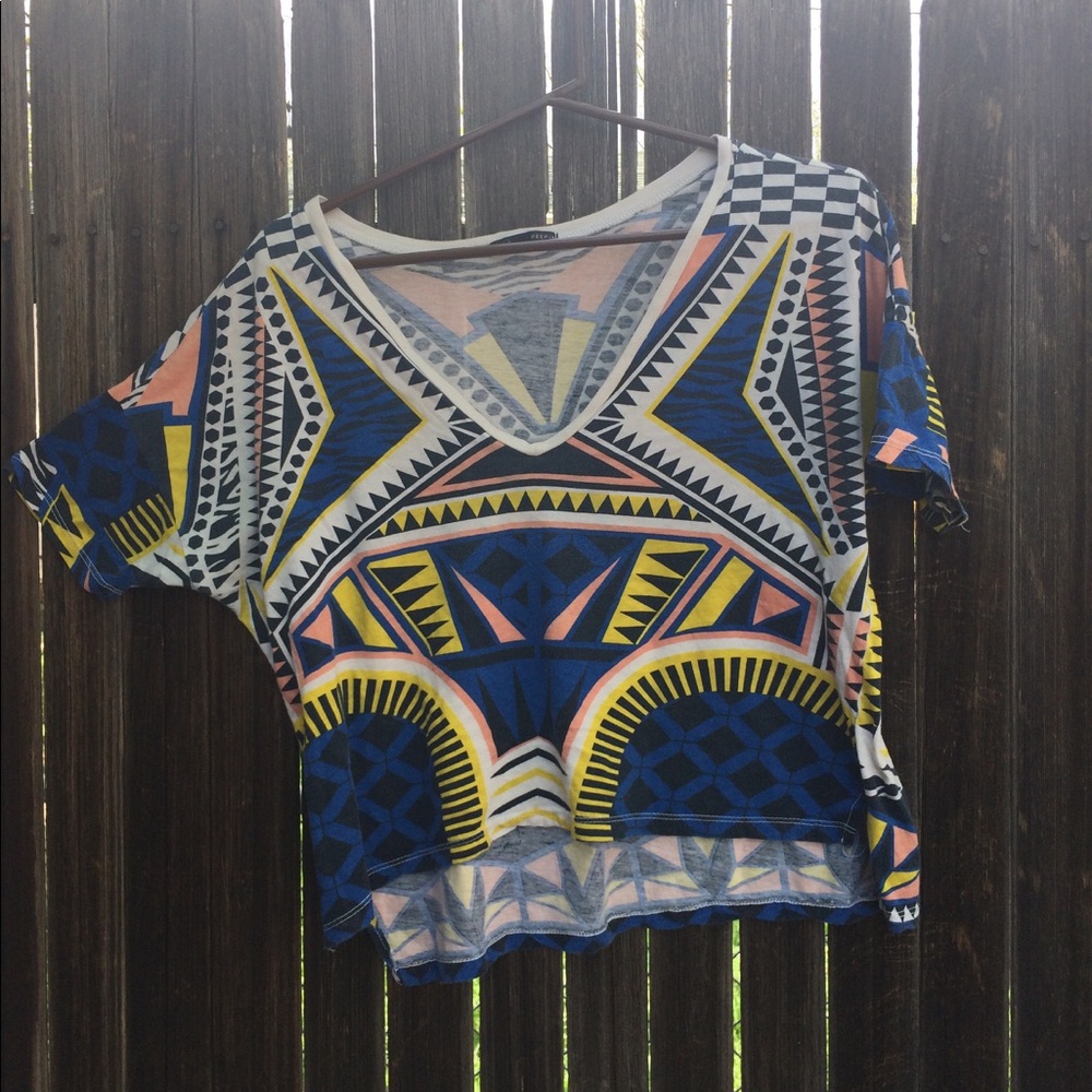 Funky print crop top, colorful and fun!