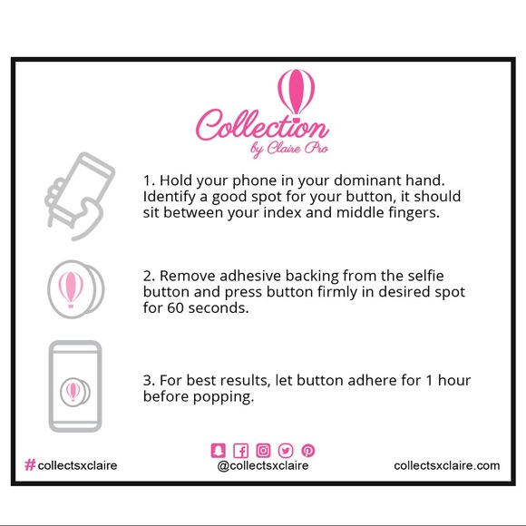 Claire’s Signature Selfie Buttons White or Black - Picture 4 of 4