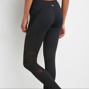 Forever 21 Active Mesh-Panel Leggings