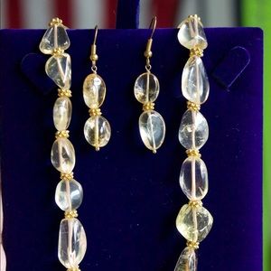 Citrine necklace and earrings set