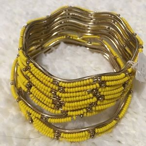 Yellow beaded bangles