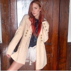 Free People cozy blush pink wool coat size small