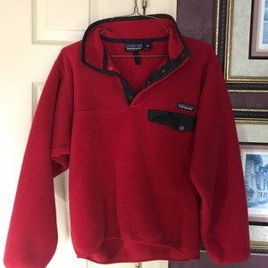Patagonia red synchilla fleece pullover
