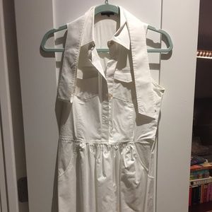 Theory White Collard Cotton Dress