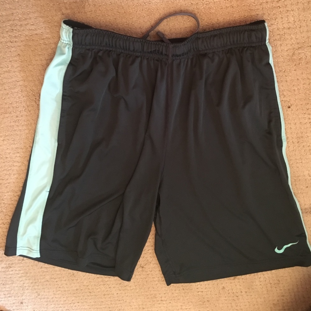 Men's dark gray/teal Nike drifit shorts !!