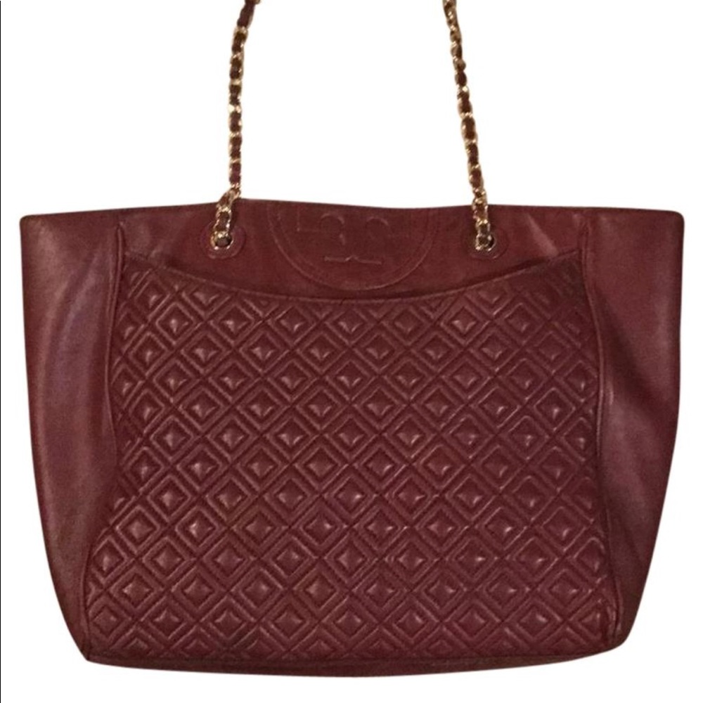 Tory Burch Burgundy Fleming Tote