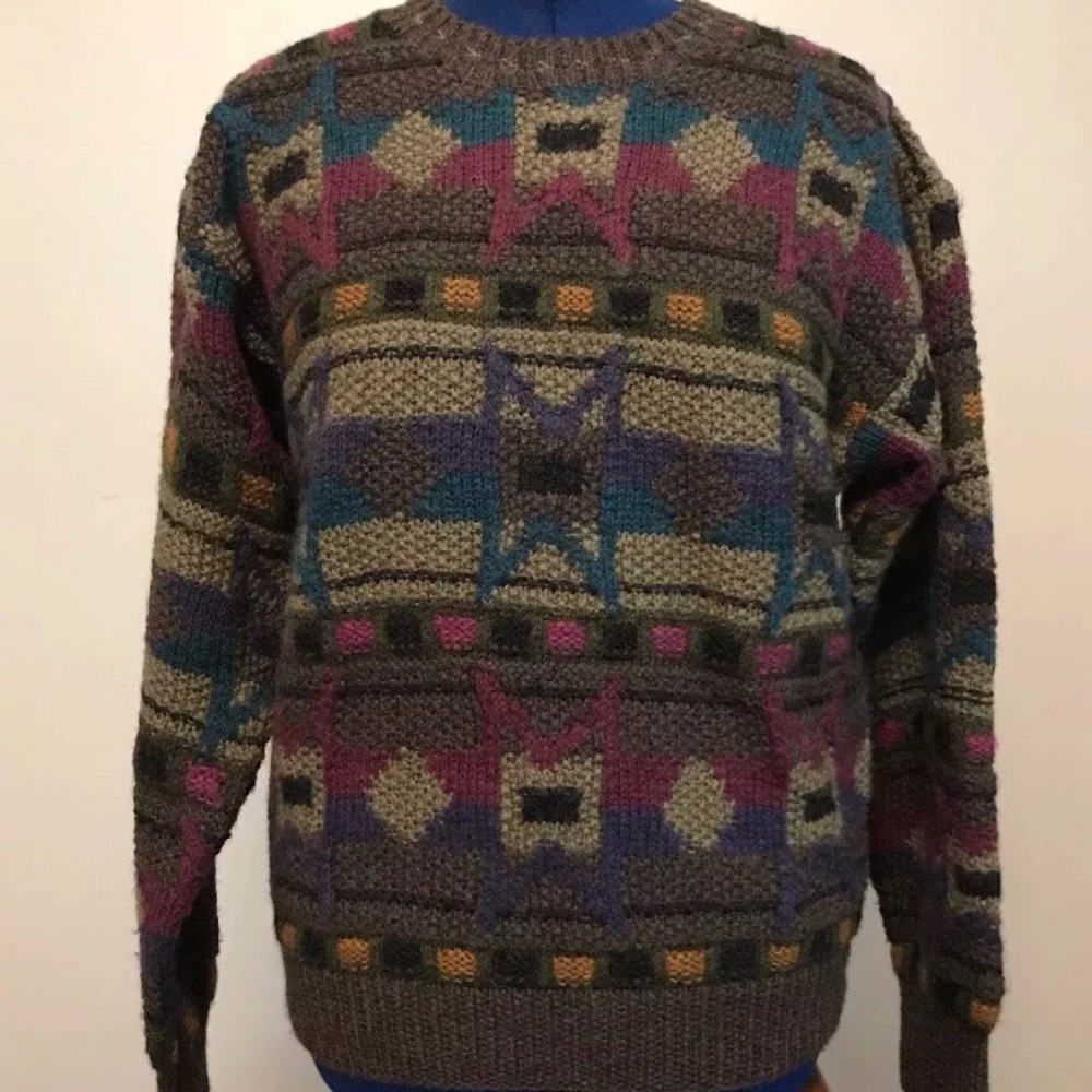 VTG 100% Wool Fair Isle Oversized Sweater