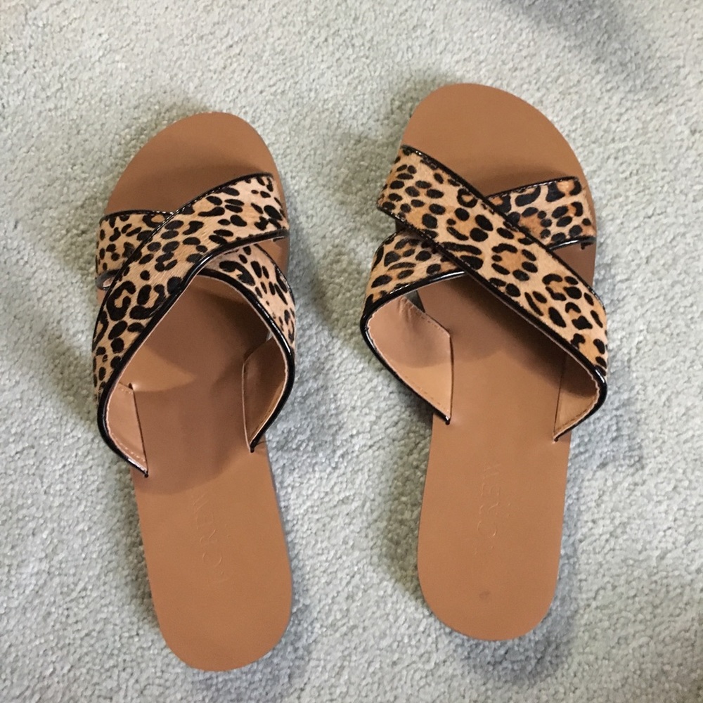 Jcrew leopard Sandal flats