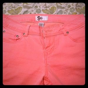 Coral skinny jeans
