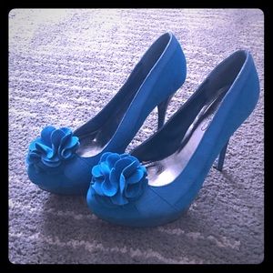 Blue Platform Heels
