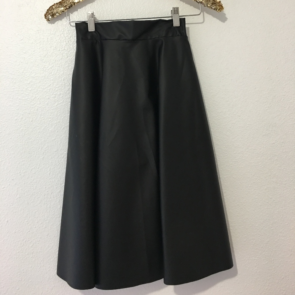 Faux Leather Midi Skirt