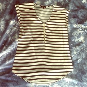 Express M Black/White Stripe Dress Tee