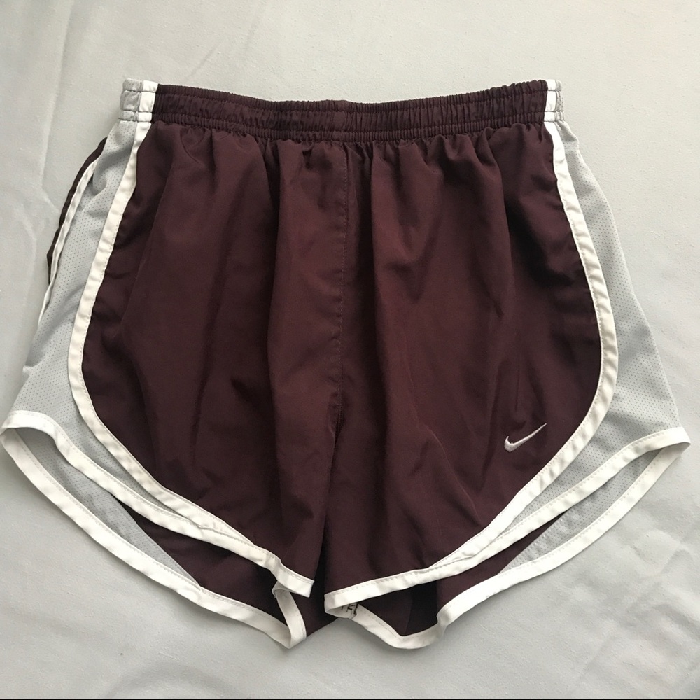 Nike Dri-fit Burgundy & Grey Running Shorts