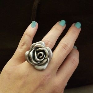 Sterling silver rose ring
