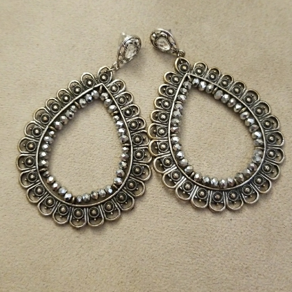 Silver tone earrings
