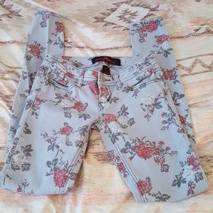 Floral print skinny jeans