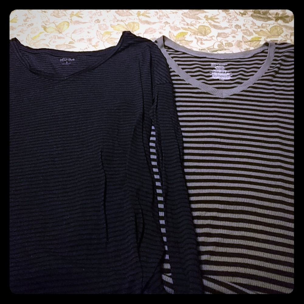 Lot of Two long sleeve stripe shirts