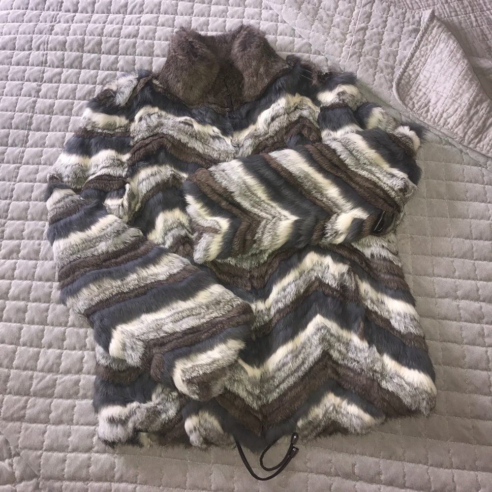 ANNABELLE REAL RABBIT FUR JACKET