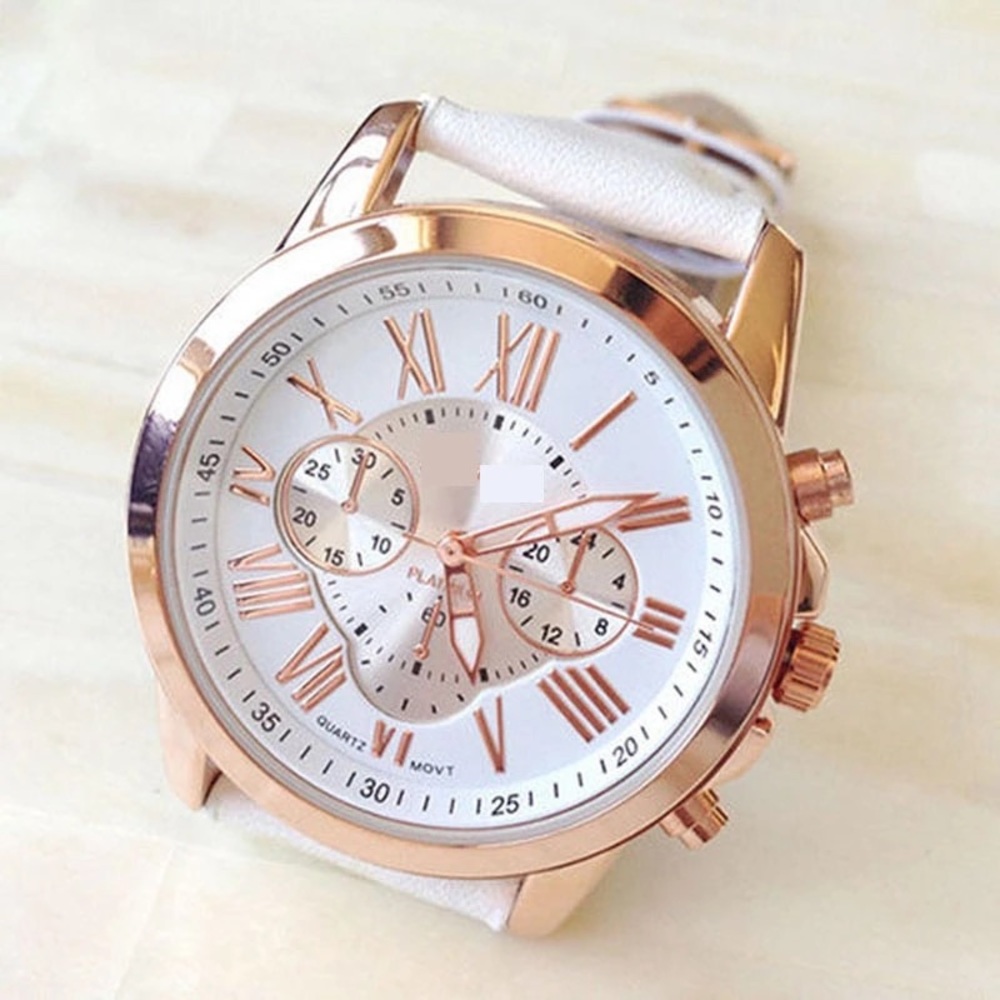 Women's white Quartz Dial Geneva Wrist Watch