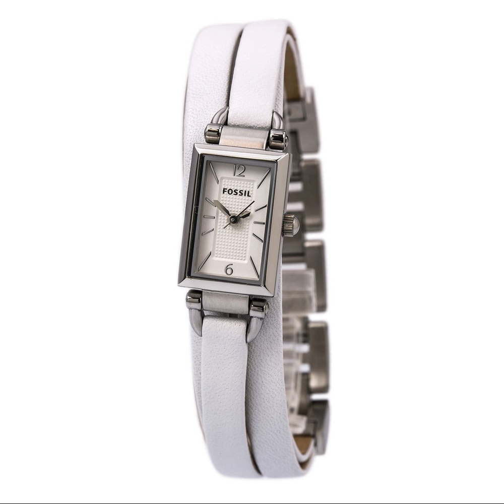 FOSSIL Delaney stainless steel white leather watch