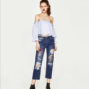 Beautiful and chic ZARA JEAN with parches