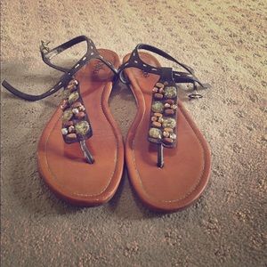 Worn gem sandals