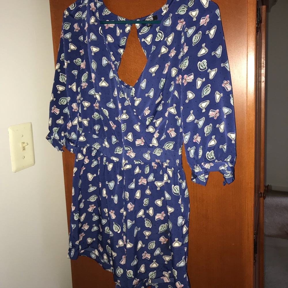 Long sleeve royal blue romper