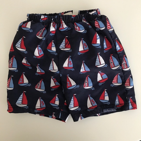 Boys Swim Trunks Bathing Suit w swim diaper 6-12mo - Picture 1 of 3