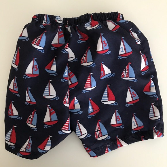 Boys Swim Trunks Bathing Suit w swim diaper 6-12mo - Picture 2 of 3