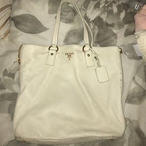 White Prada purse