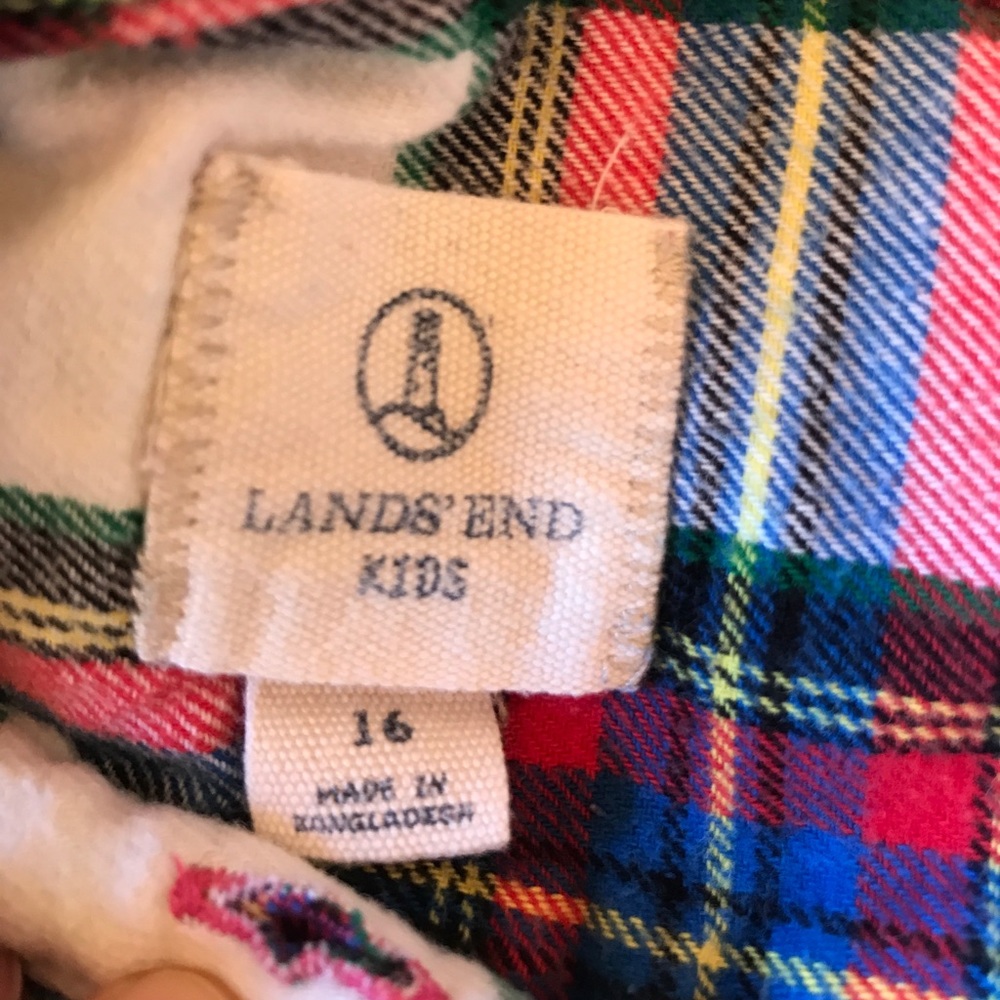 ❌SOLD❌ - Lands End flannel shirt, Kids 16 - Picture 2 of 8