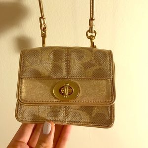 Over the shoulder gold coach pocket book