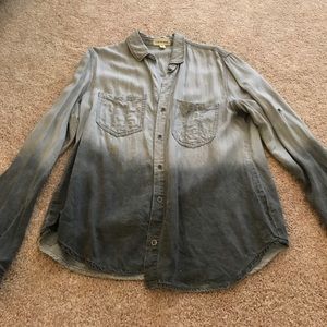 Anthropologie grey ombré button down shirt