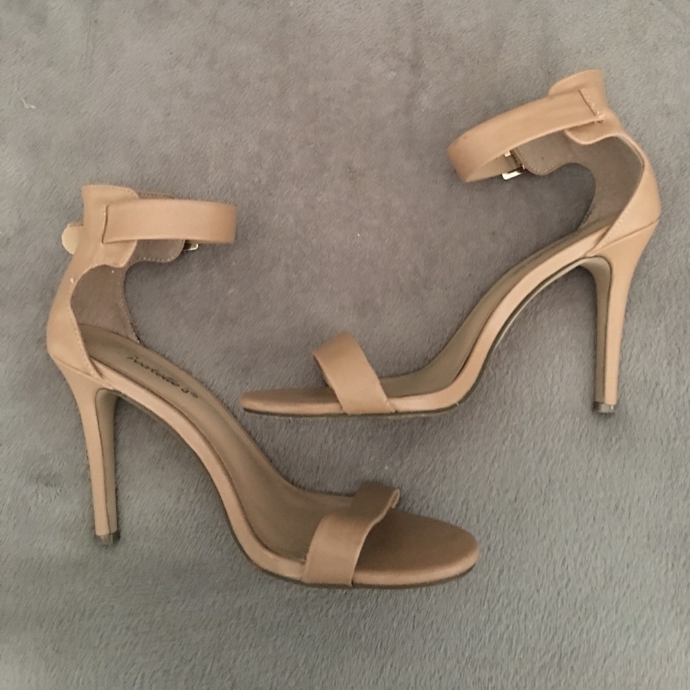 Nude Ankle Strap Heels