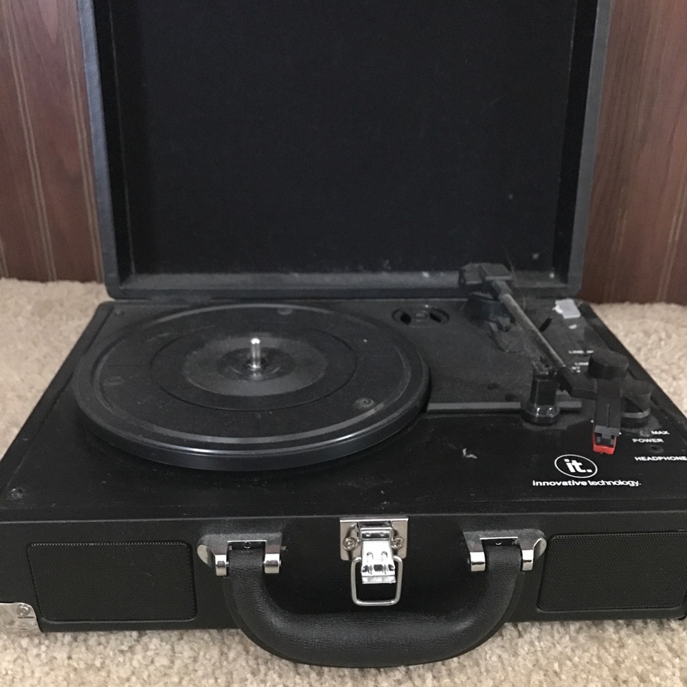 Black record player