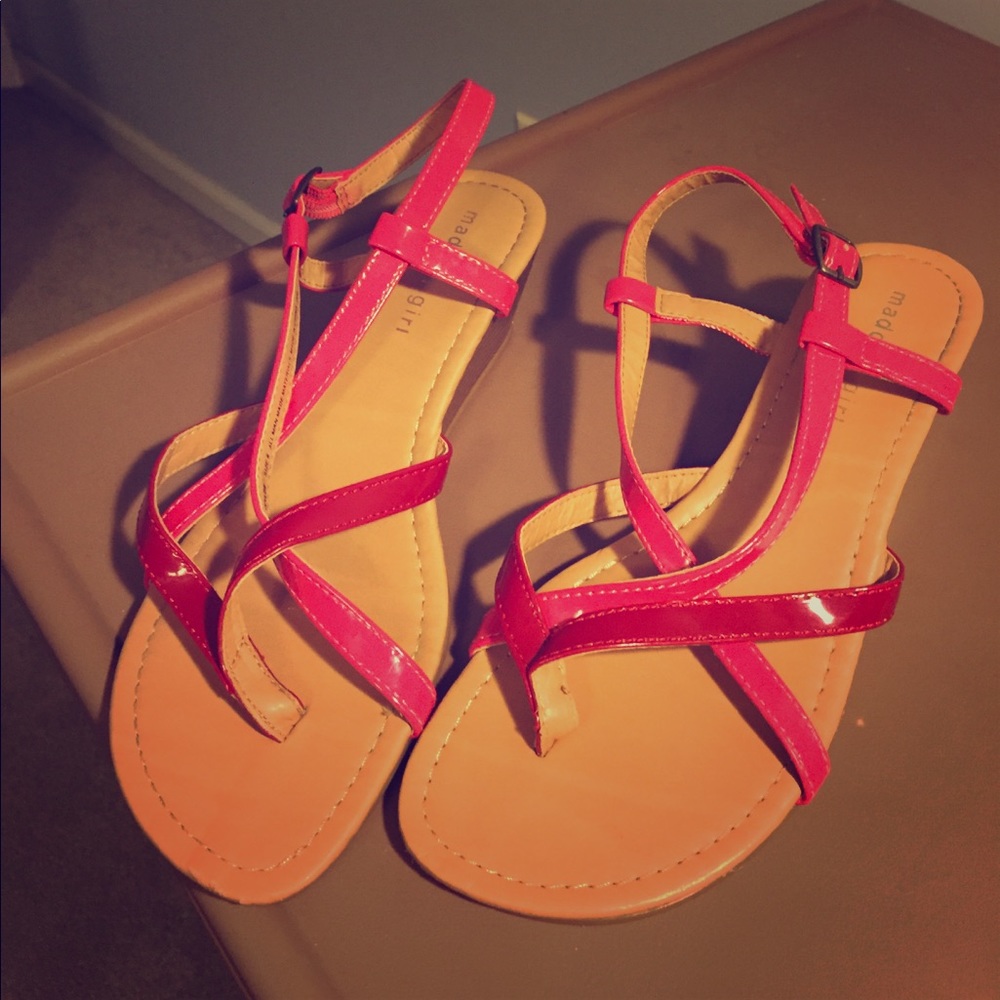 Pink and red sandals (7.5)