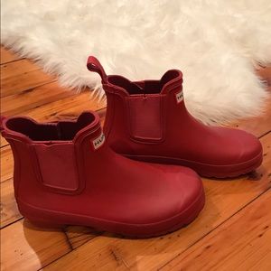 Hunter Red Chelsea Rain Boots