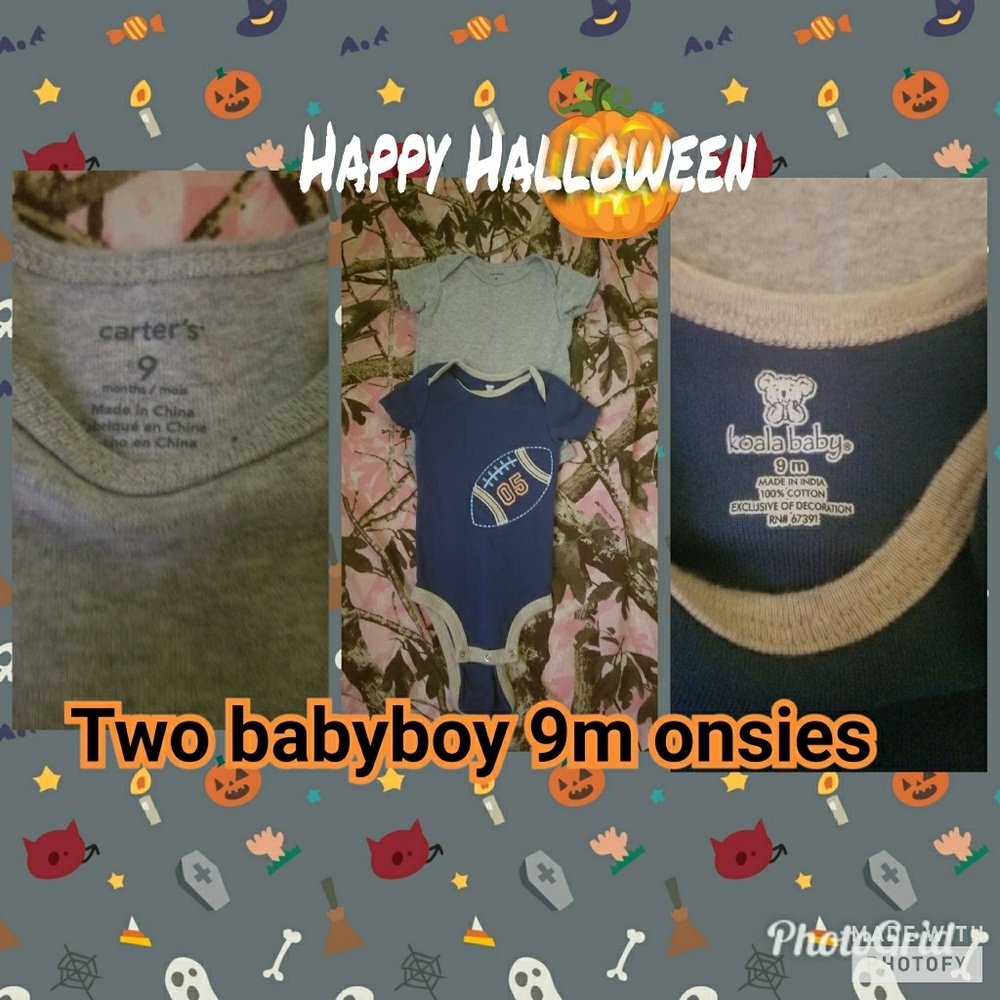 Two 9 month snap onsies
