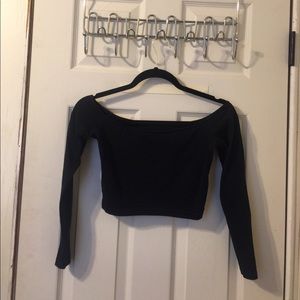 American Apparel Off the Shoulder Crop Top