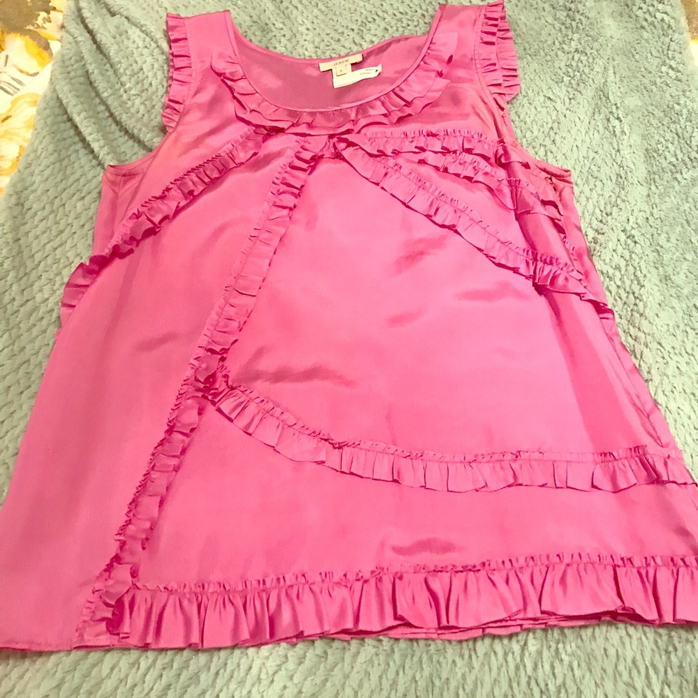 J. Crew retail fuchsia ruffled blouse