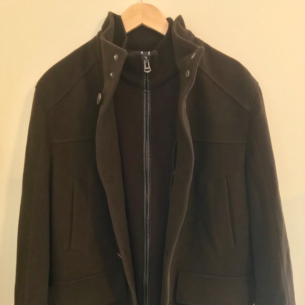 Luxury Men’s Cole Haan Brown Wool Coat